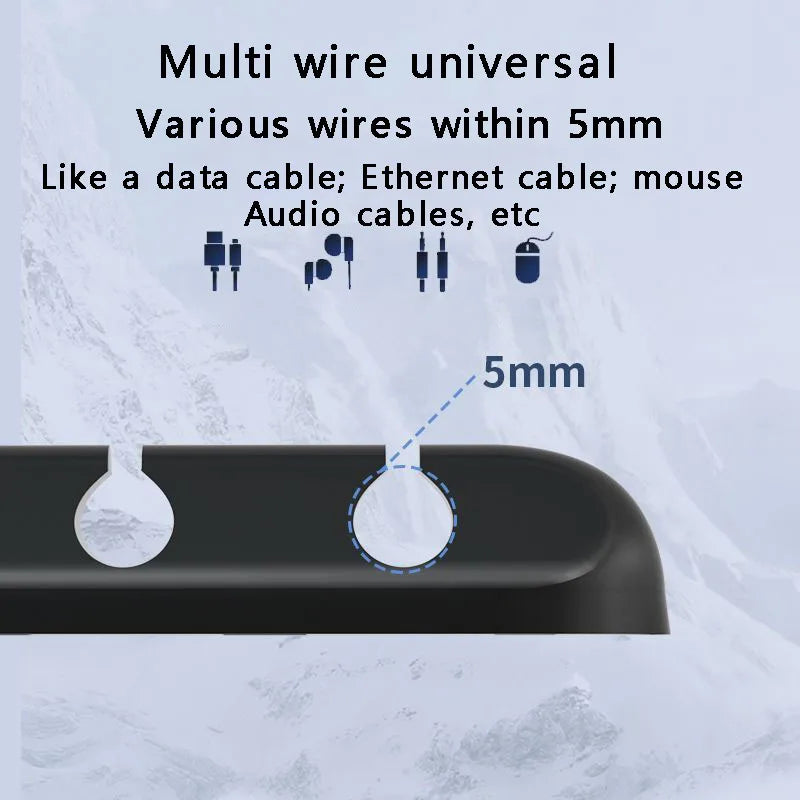 Organisateur de câbles auto-adhésif, 1 pièce, pour une gestion facile des fils et des câbles de données, Clips de fil noirs à 7 trous et serre-câbles réseau