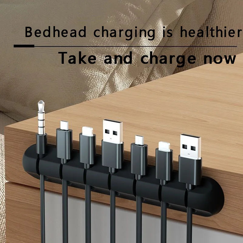 Organisateur de câbles auto-adhésif, 1 pièce, pour une gestion facile des fils et des câbles de données, Clips de fil noirs à 7 trous et serre-câbles réseau