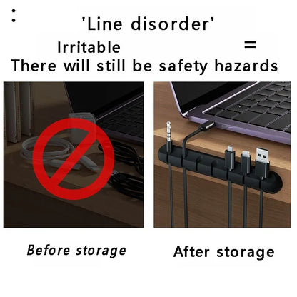 Organisateur de câbles auto-adhésif, 1 pièce, pour une gestion facile des fils et des câbles de données, Clips de fil noirs à 7 trous et serre-câbles réseau