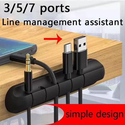 Organisateur de câbles auto-adhésif, 1 pièce, pour une gestion facile des fils et des câbles de données, Clips de fil noirs à 7 trous et serre-câbles réseau